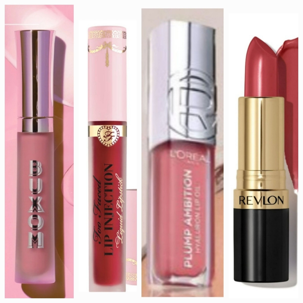 BUNDLE 4 Lip Gloss and Lipstick, Pink And RED.